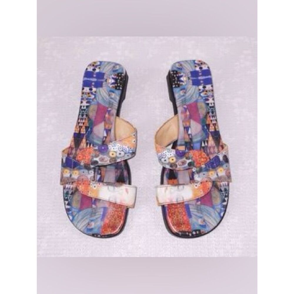 ICON Women's Multi-Color Patterned Slide Sandals